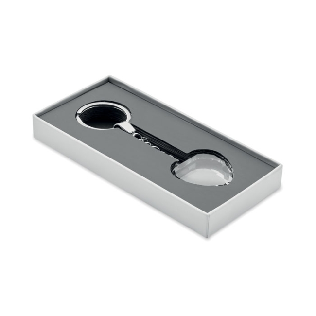 Glass heart award key ring