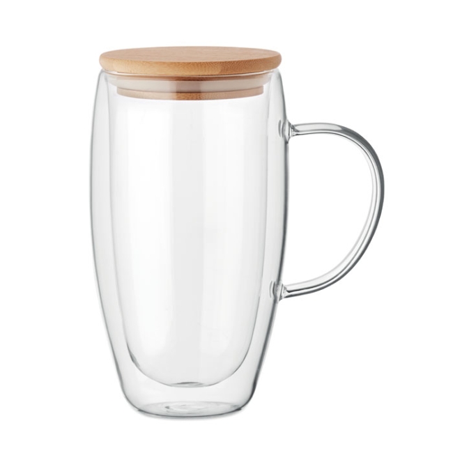 Double wall glass mug 450ml