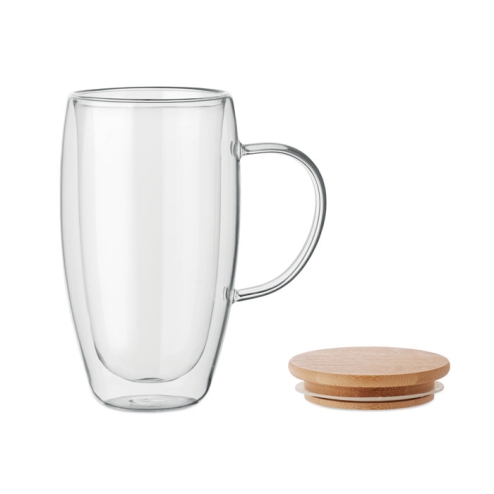 Double wall glass mug 450ml