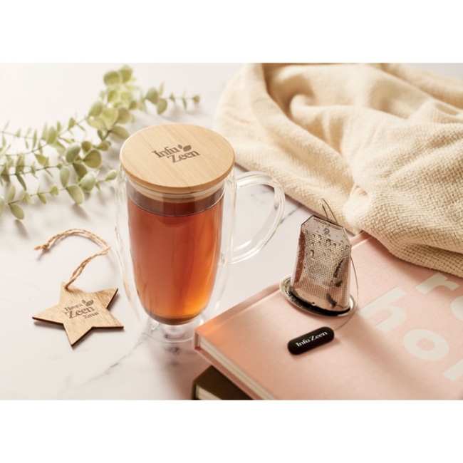 Double wall glass mug 450ml