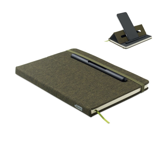 A5 notebook with phone holder
