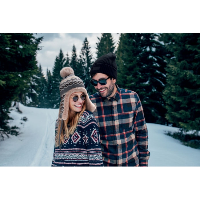 Knitted beanie with ear flap