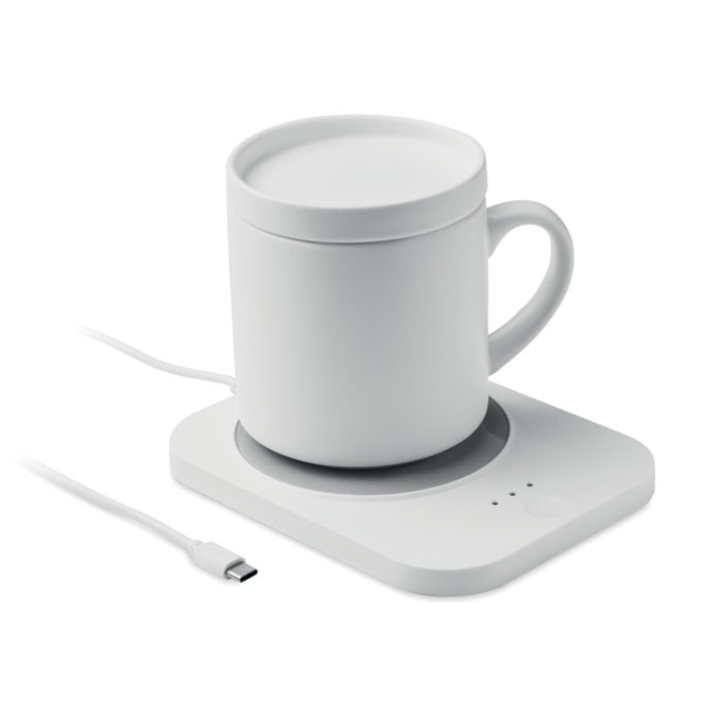 Wireless charger mug warmer set