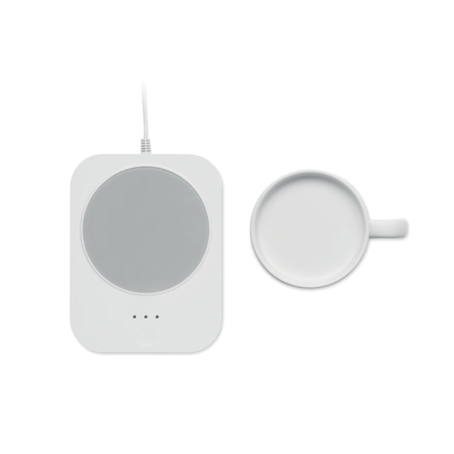 Wireless charger mug warmer set