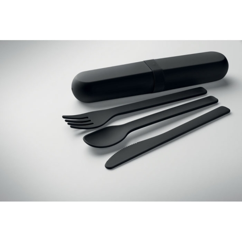 Cutlery set and case in PLA