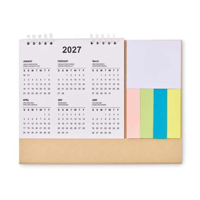 Desk calendar with memo pad