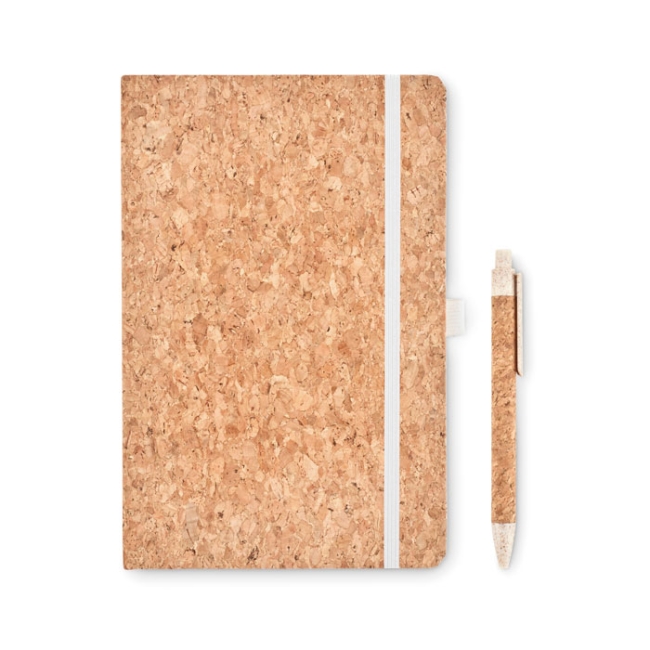 A5 cork notebook with pen