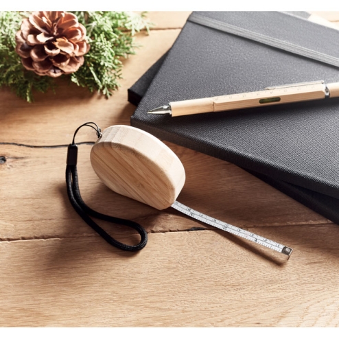 Mètre à ruban en bambou 2m