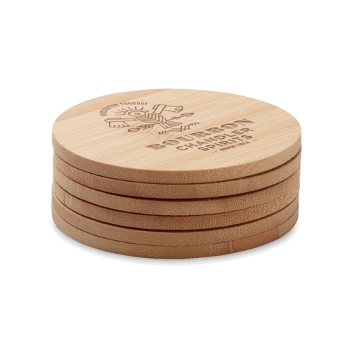 Lot de 6 sous-verres en bambou