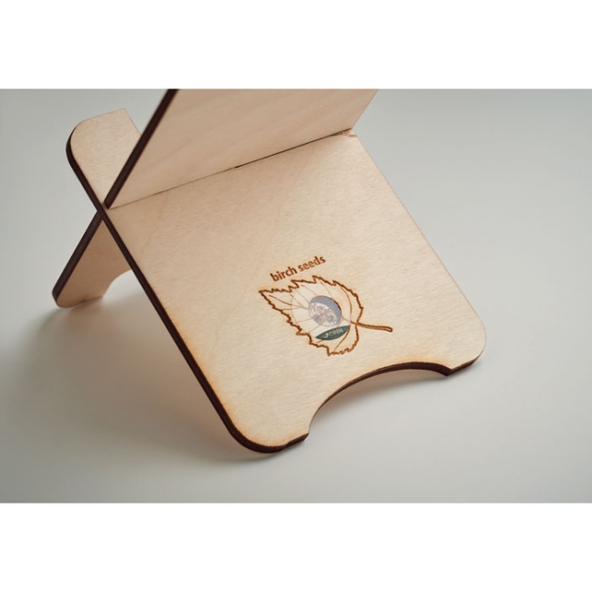 Support de téléphone en bouleau