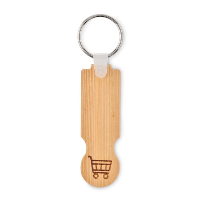 Porte-clés jeton en bambou