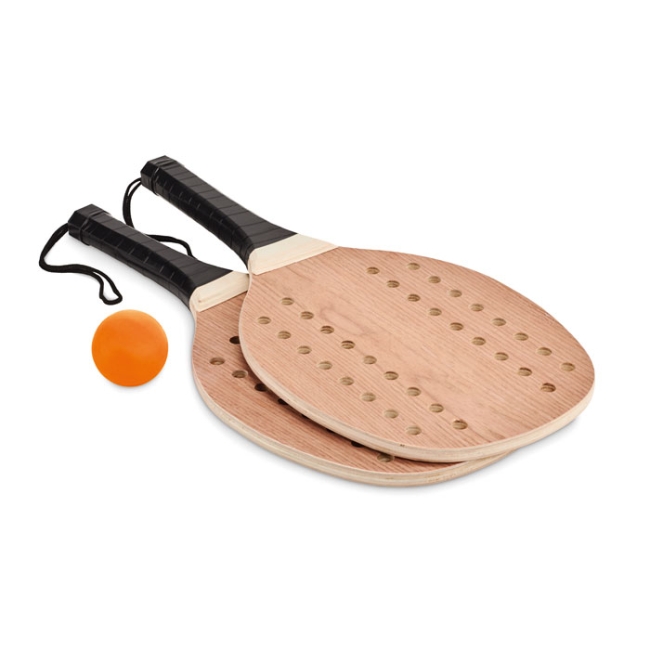 Set beach tennis en bois de rose