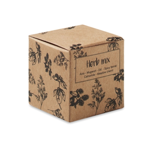Herb seed bomb in carton box