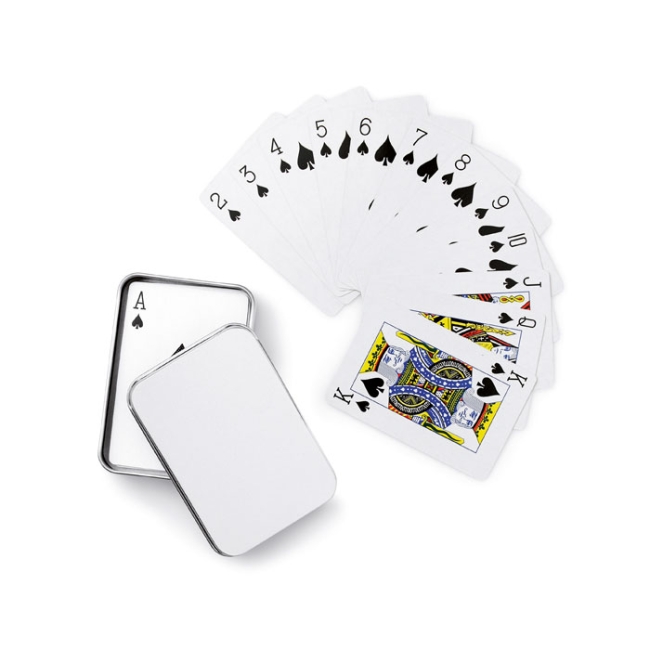 Cartes à jouer boîte étain