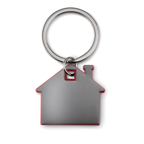 House shape plastic key ring