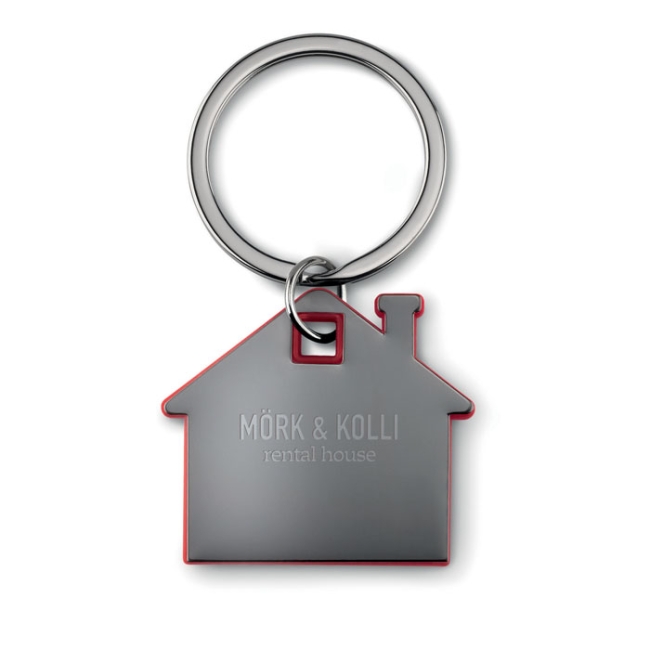 House shape plastic key ring