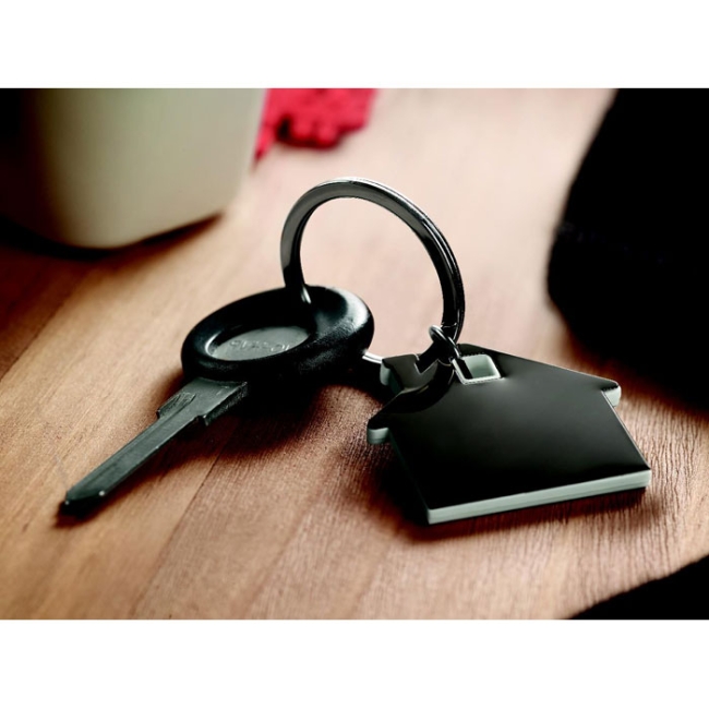 House shape plastic key ring