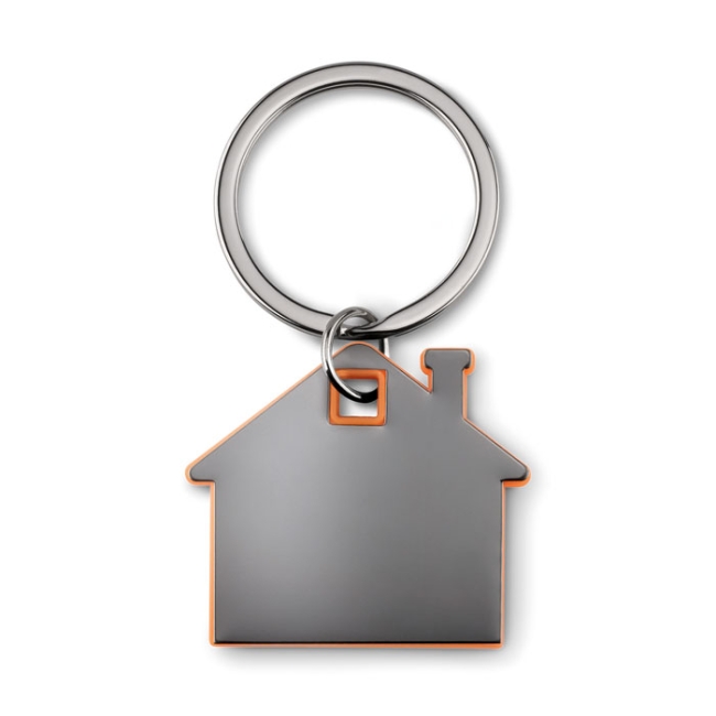 House shape plastic key ring