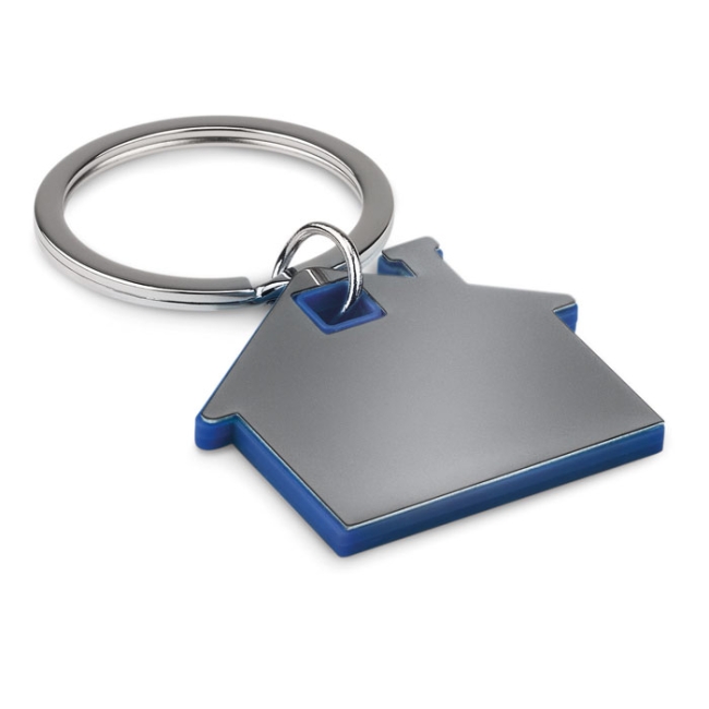 House shape plastic key ring