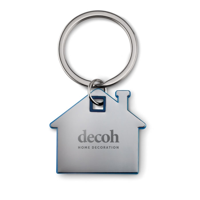 House shape plastic key ring