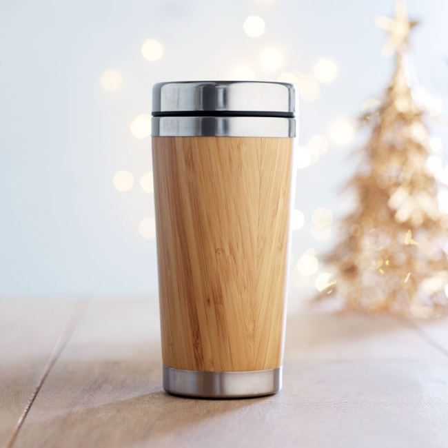 Double wall bamboo flask 400ml