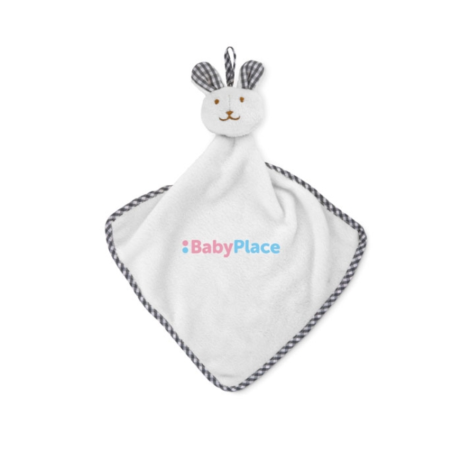 Serviette lapin en peluche