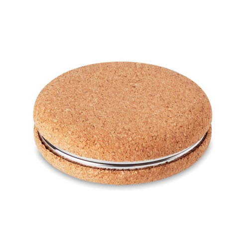 Pocket mirror with cork cover