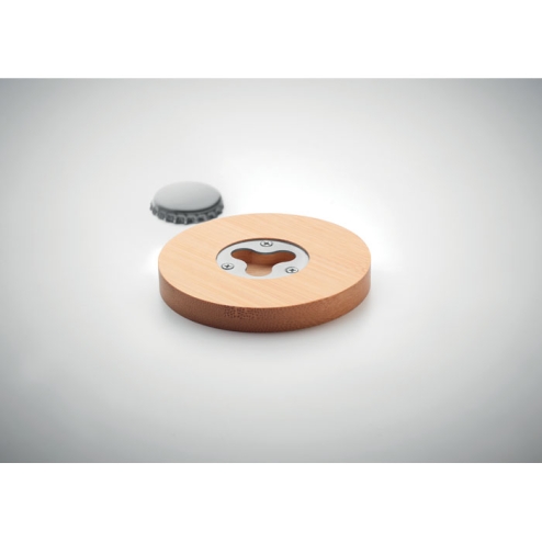 Bamboo bottle opener/ coaster