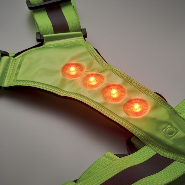 Reflective body belt with LED