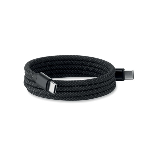 Braided magnetic cable in RPET