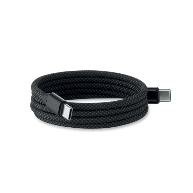 Braided magnetic cable in RPET