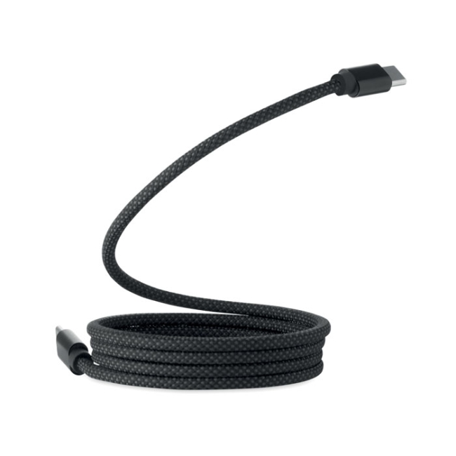 Braided magnetic cable in RPET
