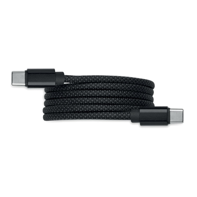 Braided magnetic cable in RPET