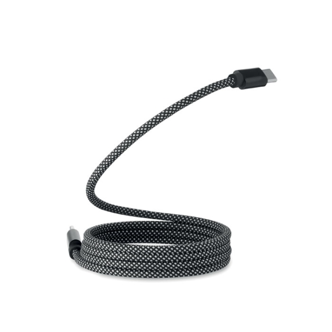 Braided magnetic cable in RPET