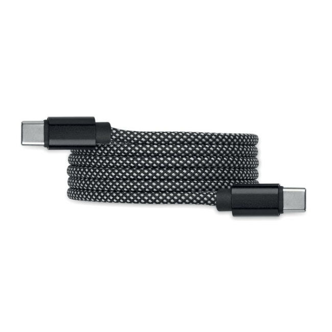 Braided magnetic cable in RPET