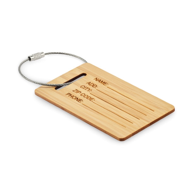 Bamboo luggage tag