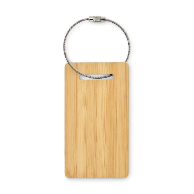 Bamboo luggage tag