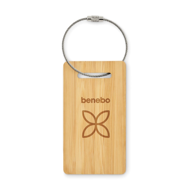 Bamboo luggage tag
