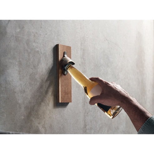 Wall mounted bottle opener