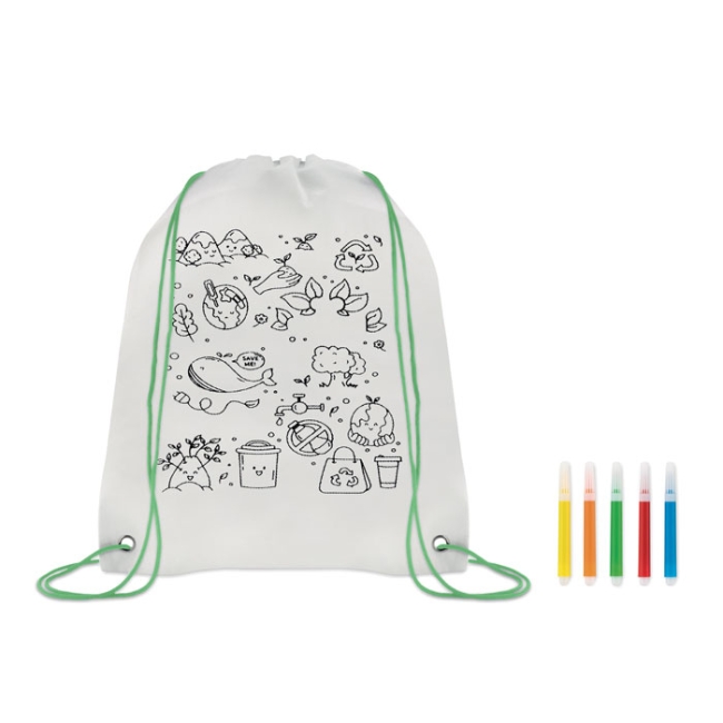 Non woven kids bag with pens
