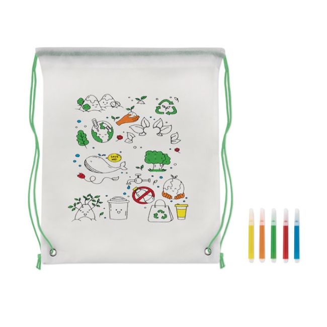 Non woven kids bag with pens