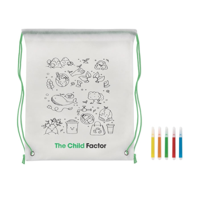 Non woven kids bag with pens