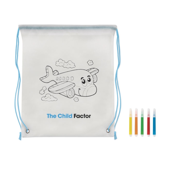 Non woven kids bag with pens