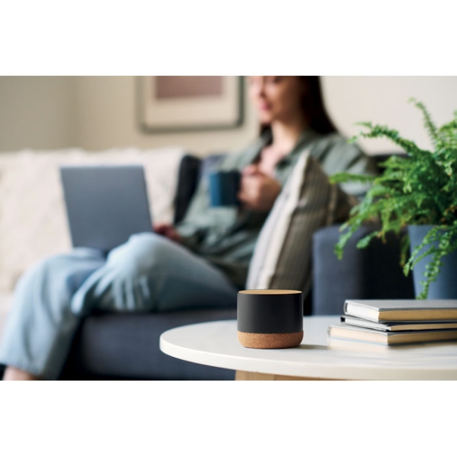 Haut-parleur en liège et alu