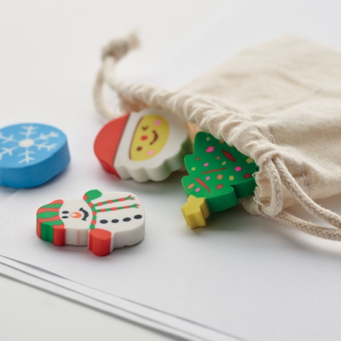 Set of 4 Christmas erasers