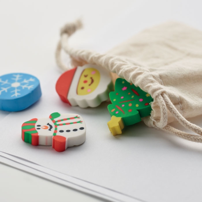 Set de 4 gommes de Noël