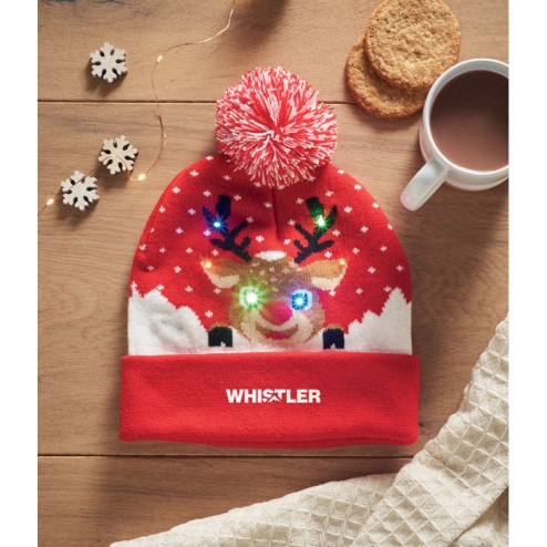 Bonnet de Noël tricoté avec LED