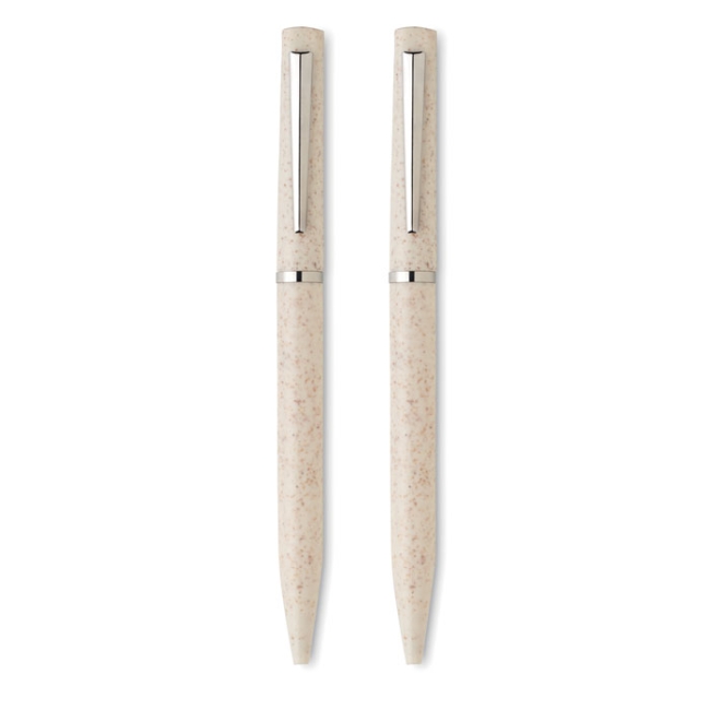 Wheat straw/ABS twist pen set