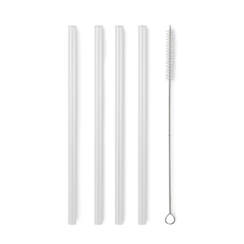4 reusable glass straws