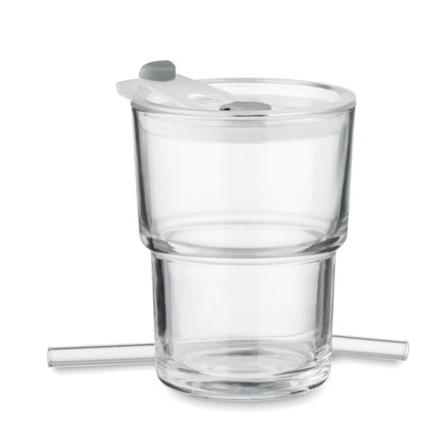 Gobelet verre et paille 400ml